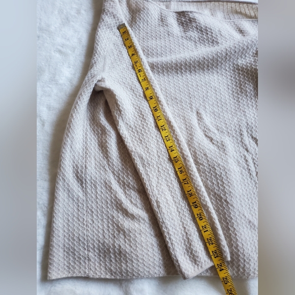 Garnet Hill Oatmeal Cream Cashmere Draped Cardigan M - Picture 14 of 15